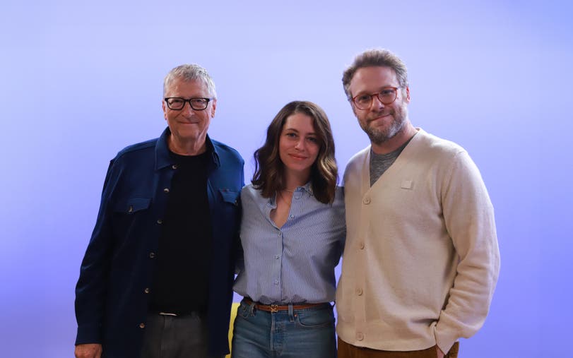 Bill Gates, Lauren Miller Rogen, and Seth Rogen