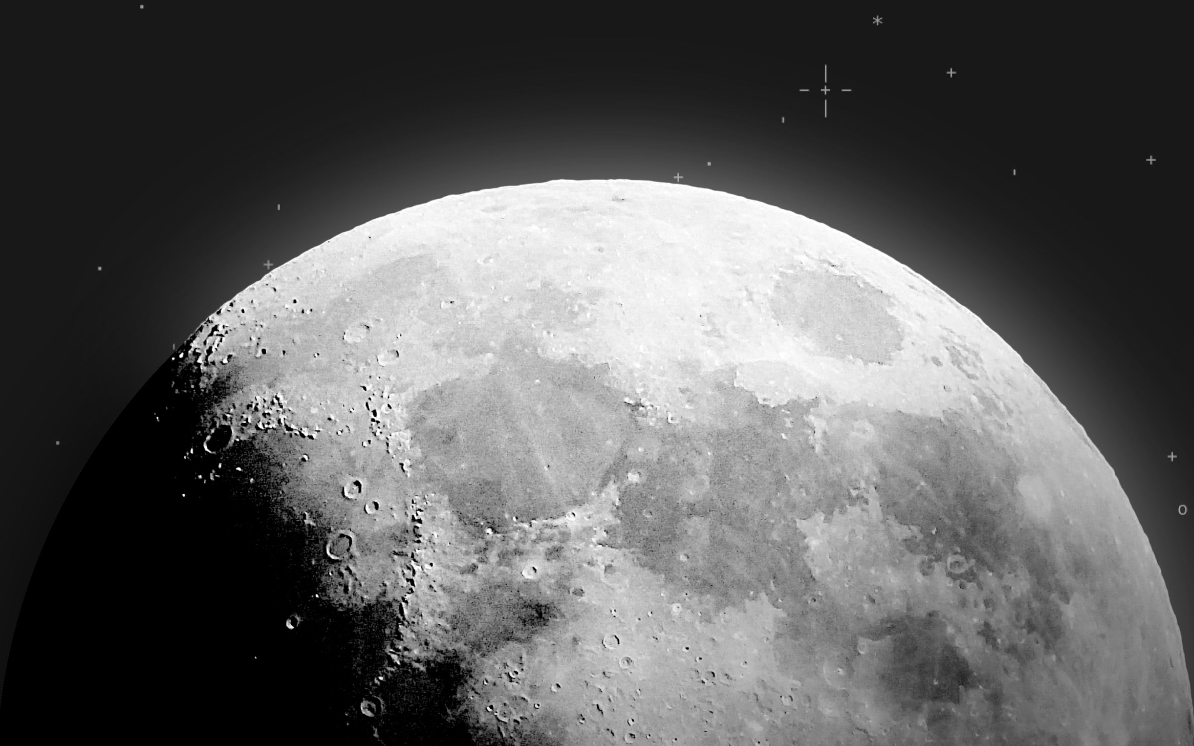 Close up of the moon.