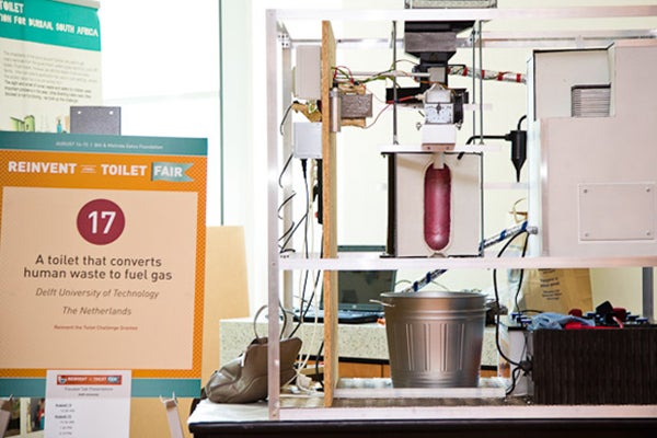 "A toilet that converts human waste to fuel gas"