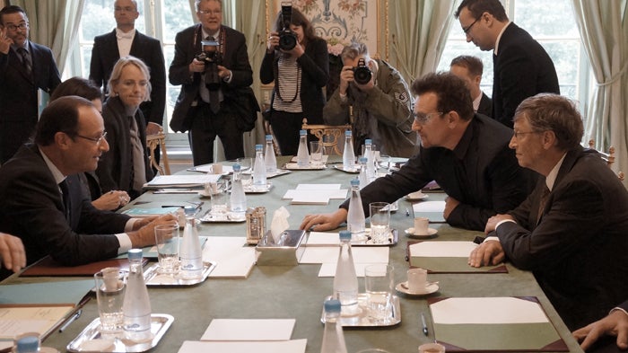 "On the road with Bono" 